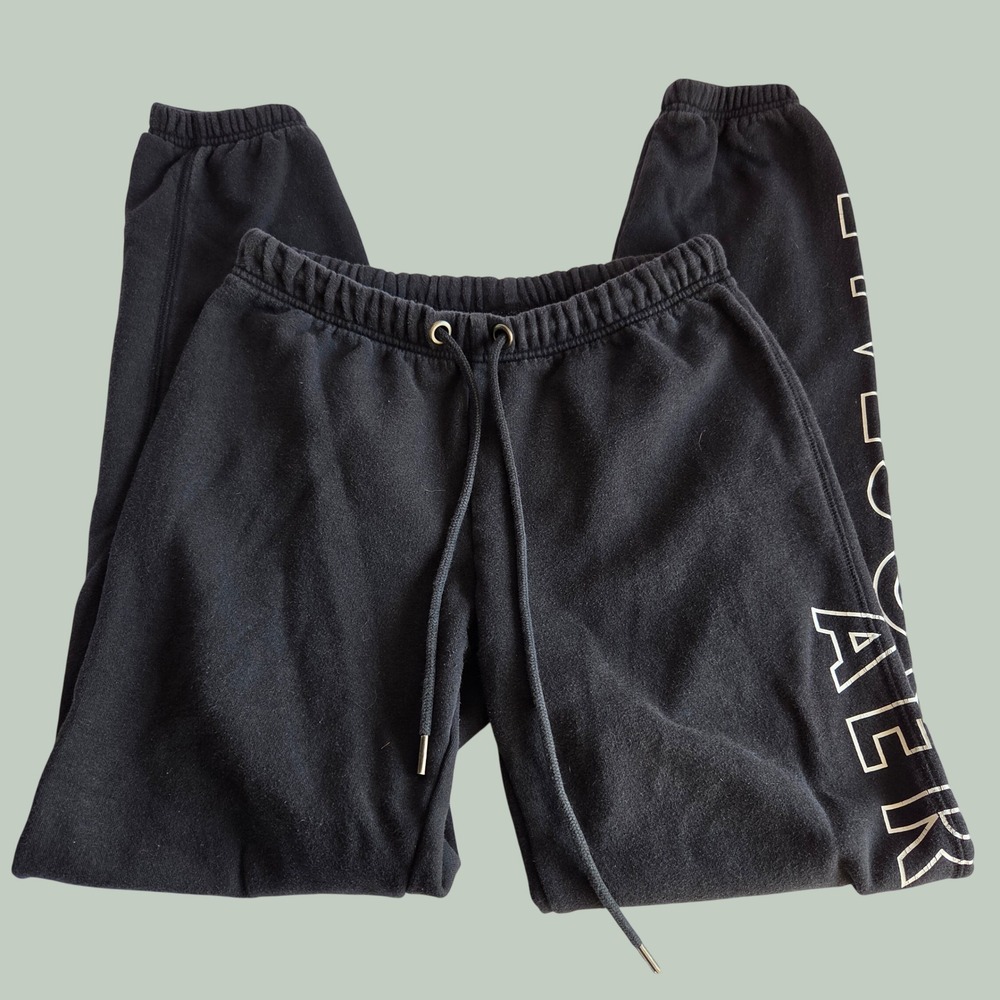 Aeropostale Black Fleece Joggers Graphic Logo Sweatpants Small